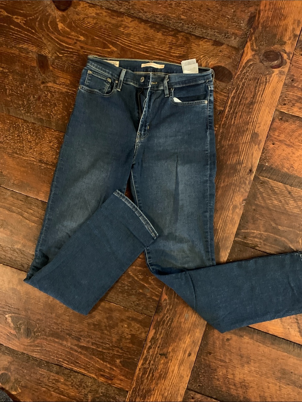 Levi's 724 Straight-Leg Dark Blue Denim Jeans